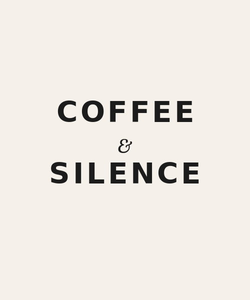 Coffee and Silence minimalist t-shirt design