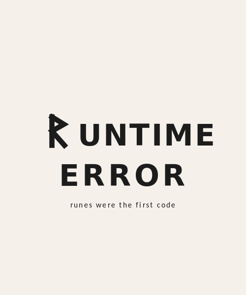 Runtime Error rune t-shirt design for programmers